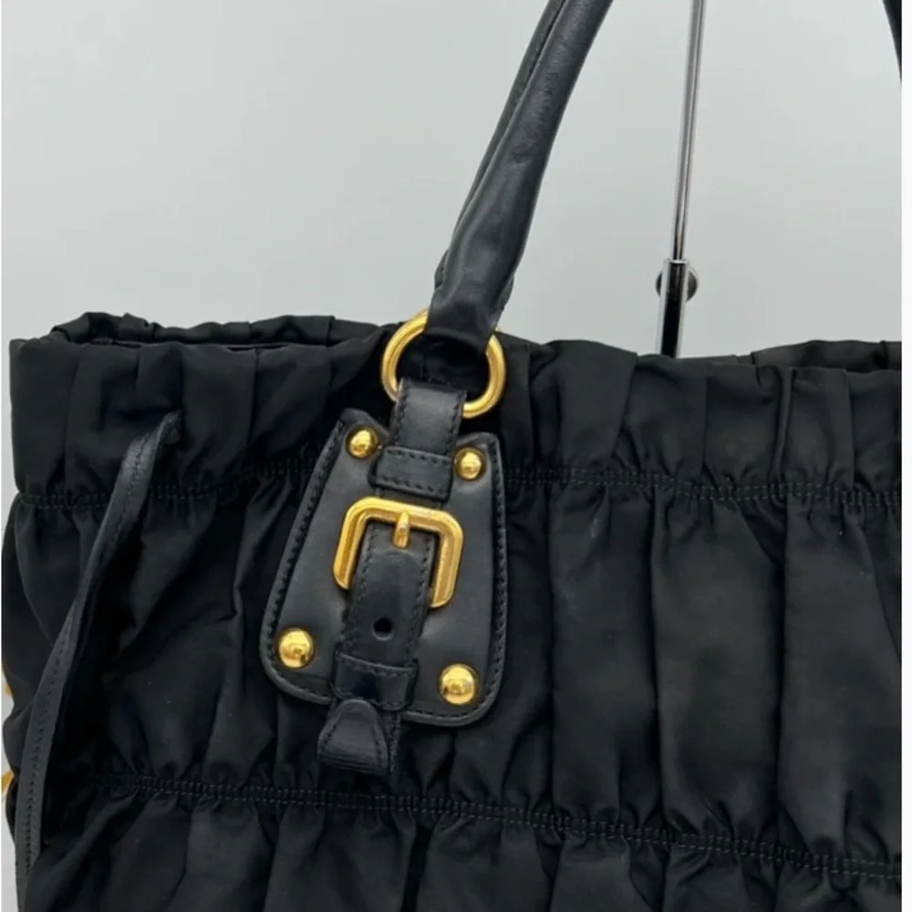 Prada Gaufre Leather Shopping Tote Bag Nylon - Picture 6 of 14